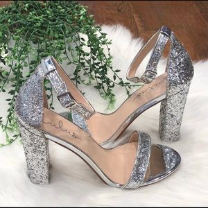 Lulus Silver Sparkle Heels